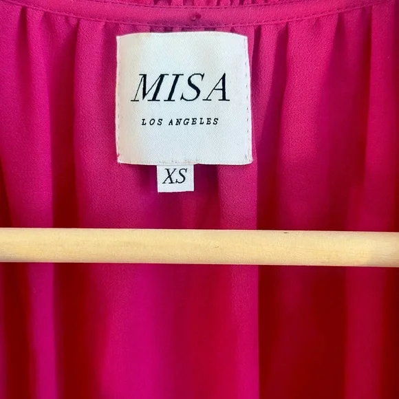 Misa Los Angeles Fuchsia Long Sleeve Dress